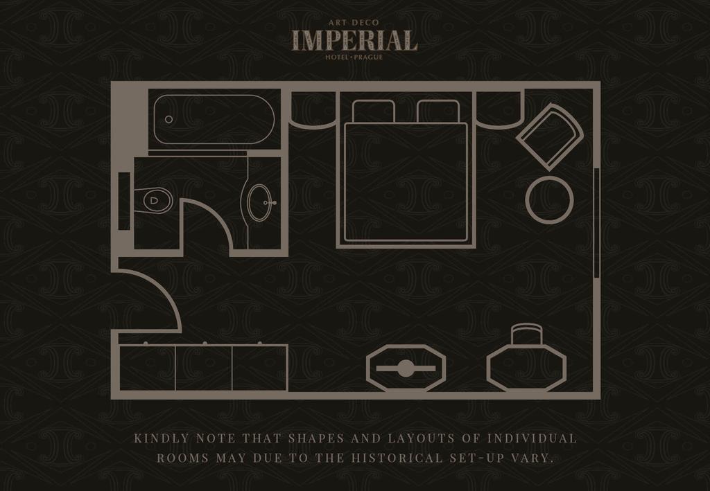 Art Deco Imperial Hotel Прага Екстер'єр фото Floorplan of a typical room